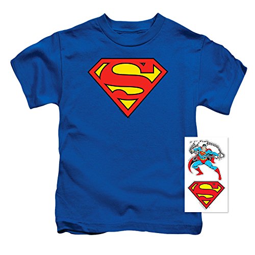 Toddler Superman Classic Logo T Shirt & Stickers (3T) (Best Place To Shop For Toddler Clothes)