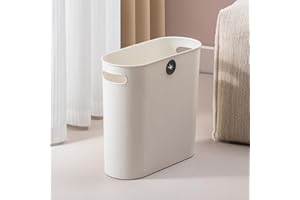 Laigoo Small Trash Can Plastic Wastebasket Garbage Bin with Handles for Narrow Spaces Bathroom, Laundry, Home Office, 2.3 Gal