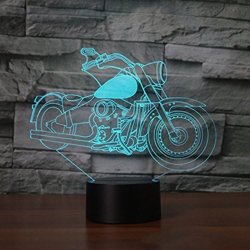 New Motorcycle 3D lamp Night Light Touch Table Desk Optical Illusion Lamps 7 Color Changing Lights Home Decoration Xmas Birthday Gift