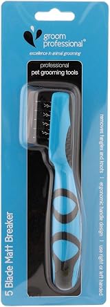GROOM PROFESSIONAL Matt Breaker Rake for Dogs Dematting Brush 5 Blade view 4