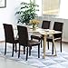 Costway Elegant Design Leather Modern Dining Chairs Room Furniture Urban Style Solid Wood Leatherette Padded Parson Chair Kitchen Seats 21”X16”X35” ,Black/Brown,Set of 2 (Brown)