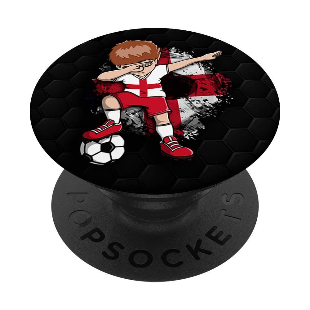Dabbing Soccer Boy - England Jersey English Football Fans PopSockets Swappable PopGrip