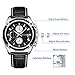 MEGIR Men Business Analog Chronograph Luminous Quartz Wrist Watches with Fashion Casual Black Leather Strap Sport & Work Gift for Pilot Runner Racer (2015 Black)