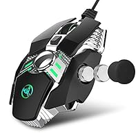 HLKYB Rechargeable 2.4G Wireless Gaming Mice with USB Receiver and RGB Colors Backlit 7 Programmable Mouse Buttons, for Laptop,Computer PC and MacBook,Black