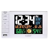 La Crosse Technology C87061 Color Dual Alarm Clock with USB Charging Port,