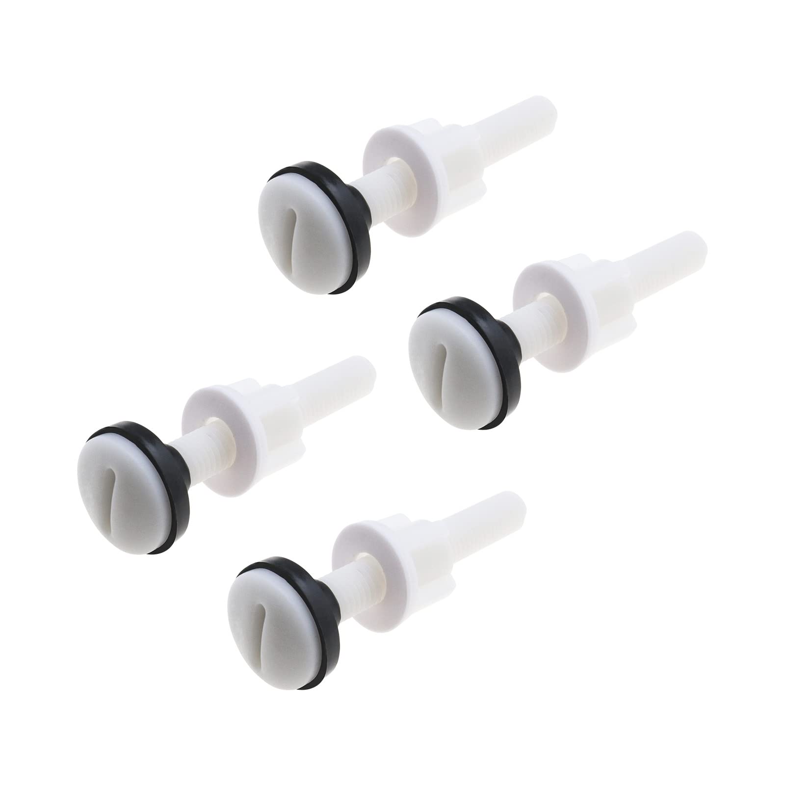 OTOTEC 4PCS Toilet Tank Bolts M10 Tank to Bowl Bolt Set for Most Split Toilets White Plastic Toilet Cistern to Toilet Pan Fixing Fitting Sealing Kit