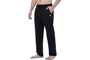 HMIYA Men's Cotton Yoga Sweatpants - Casual Lounge Baggy Pants Athletic Jersey Pants with Open Bottom and Pockets