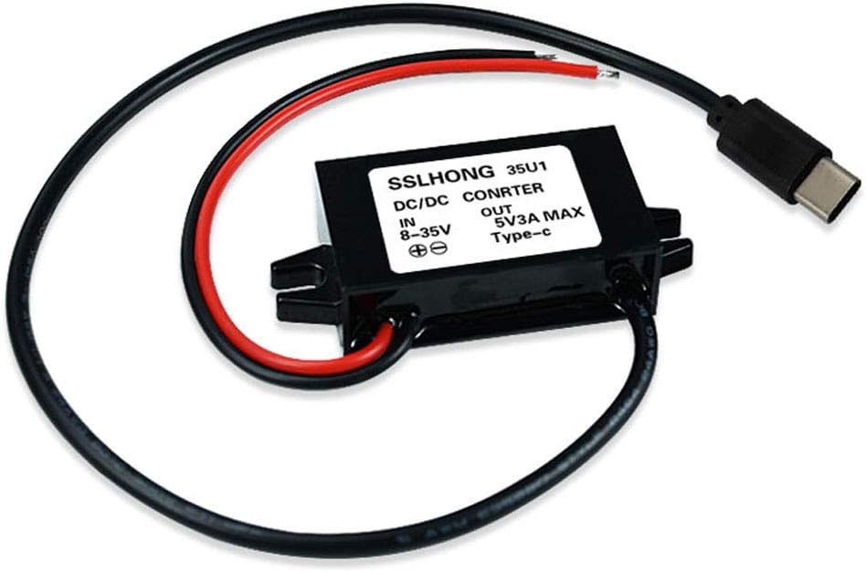 HOMREE DC 8-35V to DC 5V Step-Down Converter Buck Module 12V/24V to 5V 3A 15W USB Output Power Supply Charger (Type c USB)