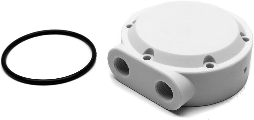 Monsoon MMRS End Cap (MMRS-SP-ZP) with Two Side-Ports and Zero End-Ports, White