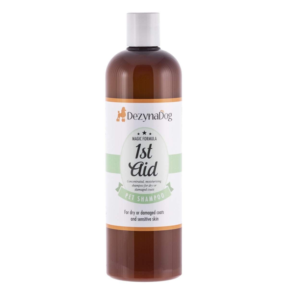 DezynaDog Magic Formula 1st Aid Medicated Dog Shampoo for Itchy Skin - Dog Shampoo Sensitive Skin - Itchy Dog Shampoo - Helps to Remedy Dry Skin & Dull Coats - Gentle & Moisturising Formula, 500ml