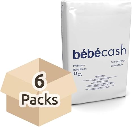 Freelife Bebe Cash Pañales prematuros, 1 – 3 kg, caja de 6 paquetes de 32: Amazon.es: Bebé
