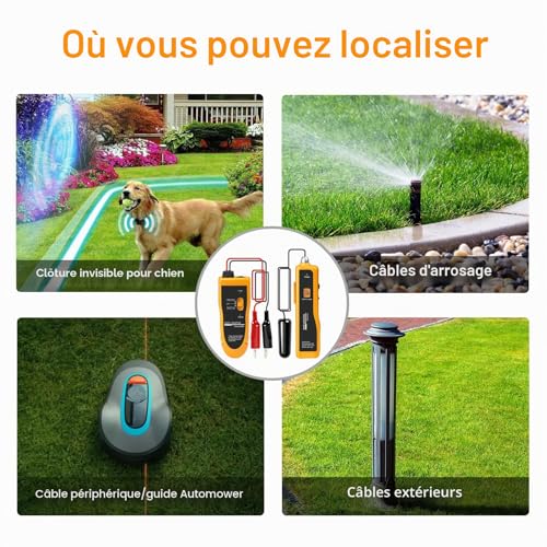 KOLSOL underground cable locator, wire tracer with earphone, cable tester for fence cables for dogs, irrigation control wires