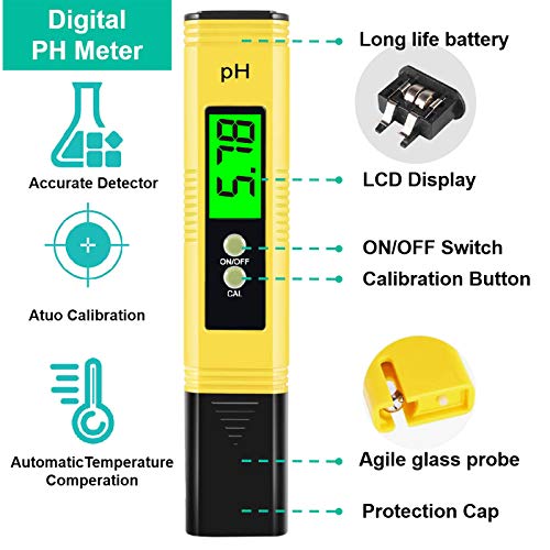Hofun PH Meter & TDS Meter Combo, Upgraded Backlight PH TDS EC