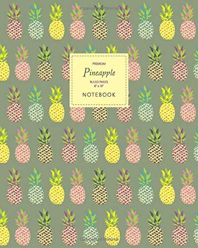 Pineapple Notebook - Ruled Pages - 8x10 - Premium (Avocado)