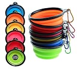 Tiger Mama Collapsible Dog Bowls, Set of 6, Silicone BPA Free Foldable Travel Dog Bowl for Feed and Water