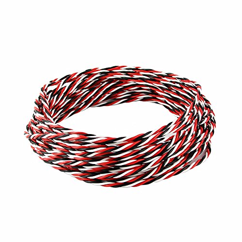 OliYin 32 feet DIY FUTABA Color 22# 22AWG 60 Cores Servo Extension Cable Twisted Wire for RC Model