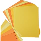 30 Sheets Color Tones Cardstock Paper 250GSM, 8.5x11, Yellow | Orange Thick Paper Cards For Birthday Party, Invitations, For