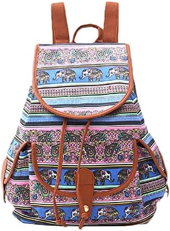 Shinybaby Casual Book Bag Sports School Daypacks Travel Rucksack For Girls Women,Colorful Elephant