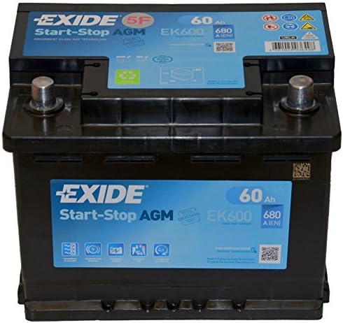 Car Battery EK600 12AV 60AH AGM Exide Start Stop,black,Large - Image 5