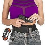 Belly Holster CONCEALED Neoprene Band - Elastic Gun Waistband Holster CARRY for your SECURE LIFE for Pistols Revolvers Glock Ruger +Laser|XL Storage 4 pockets|2 Magazines Mag|100% Satisfection +Gift