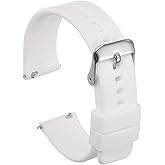 HARFINGTON Silicone Watch Band Quick Release Soft Rubber Replacement Watch Strap with Electroplated Stainless Steel Buckle for Men Women
