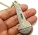 Bling Cartel Microphone Pendant Iced Gold Finish Music Mic Charm with 36 Inch Franco Necklace Hip Hop Chain