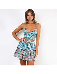 ECOWISH - Falda plisada para mujer con estampado floral