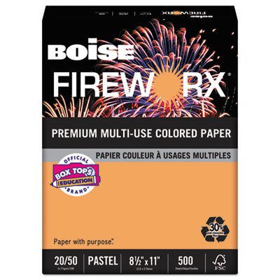Boise Fireworx Color Copy/Laser Paper, 20 lb, Letter Size (8.5 x 11), Pumpkin Glow, 500 Sheets (MP2201-PKN)