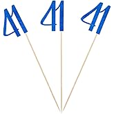 Blue Glitter 41st Birthday Centerpiece Sticks, 12-Pack Number 41 Table Topper Anniversary Party Decorations