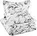 Amazon Brand – Pinzon Signature 190-Gram Cotton Heavyweight Velvet Flannel Duvet Cover Set, Full / Queen, Floral Graphite