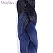 Dingxiu (3Packs,24inch) Ombre Braiding Hair Extensions Afro Jumbo Braids Synthetic Fiber Hair Two Tone Twist Braiding hair 100g/Pack (Black-Dark Blue)