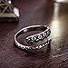 Amkaka Vintage 316L Stainless Steel Octopus Tentacle Adjustable Ring Black Silver