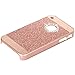BENTOBEN Compatible with iPhone 4S Case, iPhone 4 Case, Sparkly Rhinestone Bling Cover Laminated with Luxury Shiny Synthetic for iPhone 4 4S, Rose Gold