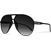 SCVGVER Oversized Aviator Sunglasses for Women Men, Retro Classic 70s Vintage Trendy Tangle Free Shades Sun Glasses