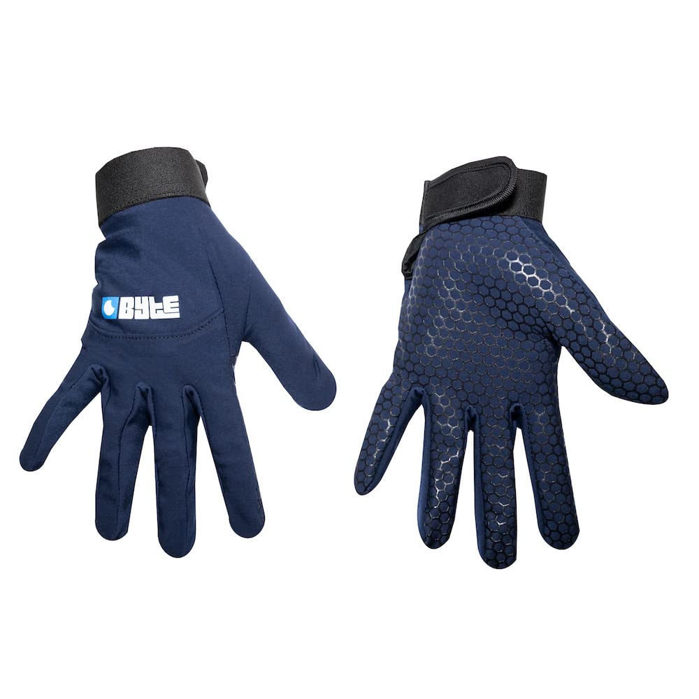 BYTE SKIN HOCKEY GLOVES NAVY (LARGE)