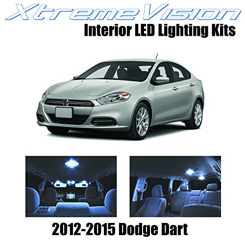 XtremeVision Dodge DART 2012-2015 (6 Pieces) Cool White Premium Interior LED Kit Package + Installation Tool