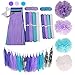 Mermaid Under The Sea Party Decorations Purple Blue Pastel Decorations Baby Shower Decorations Tissue Paper Pom Pom First Birthday Decorations Sea Theme Party Decor/Purple Bridal Shower Decorations