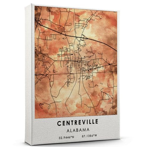 Centreville Map Poster, Alabama Map Art Poster, Map