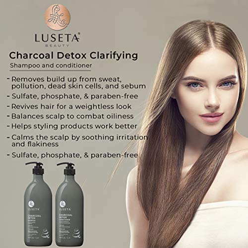 Luseta Charcoal Detox Shampoo for Clarifying, Detoxifies and Volumizing