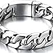 COOLSTEELANDBEYOND Mens Stainless Steel Curb Chain Bracelet High Polished Silver Color