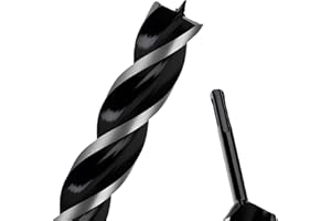 WOBLLMX 1-1/5" x 12" Auger Drill Bit with SDS Plus Shank for Wood,Tri Flute Ship Auger Long Drill Bit for Soft and Hard Wood,Tree Stump,Plastic,Drywall and Composite Materials