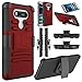 Elegant Choise LG V20 Case, LG V20 Holster Case, Heavy Duty Dual Layer Full Body Protective Kickstand Case Cover with Belt Clip Holster Case for LG V20 (Red/Black)