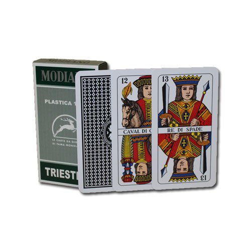 Modiano 100% Plastic Triestine Regional Italian Playing Cards. Authentic Italian Deck.
