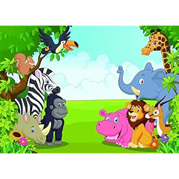 Amazon.com: Allenjoy 7x5ft Jungle Safari Themed animals
