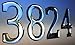 Boat & Jetski Registration Numbers - Domed/raised Decal (16 Pcs for Both Side) Solid Plain Chrome Pontoon Font Style