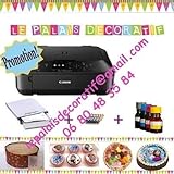 Imprimante Alimentaire Canon Pixma - Jet D'encre Couleur, Scanner/copieur, Kit 400ml + 50 Feuilles