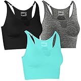 Fittin Yoga Bras Pack of 3 - with Shape Wide Underband for Sports Workout Fitness Gym Jogging L