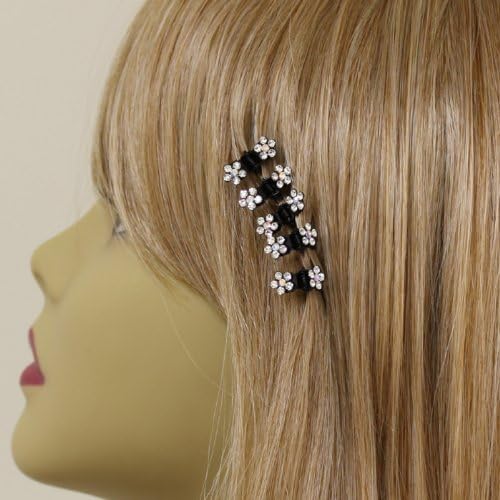 Mini Hair Clips for Girls 18pcs Elegant Rhinestone Flower Claw Clips Sparkly Hair Clips Wedding Party Prom Accessories - Image 4