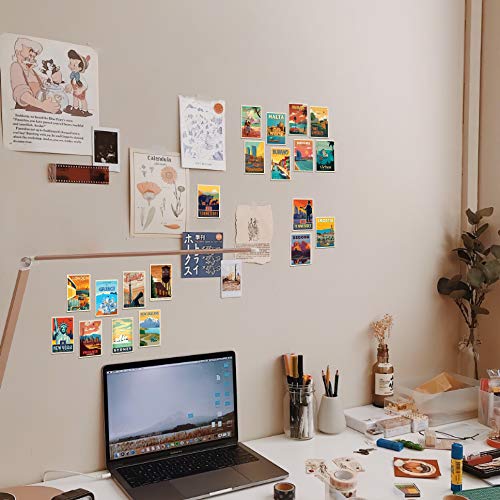 hk studio retro stickers of world travel self adhesive vinyl decal indie room decor aesthetic