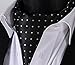 SetSense Men's Polka Dot Jacquard Woven Self Cravat Tie Ascot One Size Black/Silver